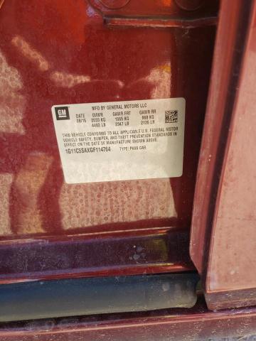 1G11C5SAXGF114764 - 2016 CHEVROLET MALIBU LIM LT Бордовый фото 12