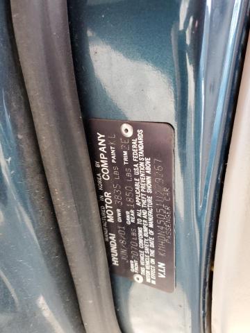 KMHDN45D51U229267 - 2001 HYUNDAI ELANTRA GLS TEAL photo 13