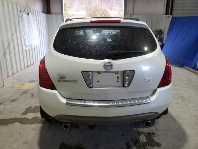 JN8AZ08TX7W500493 - 2007 NISSAN MURANO SL WHITE photo 6