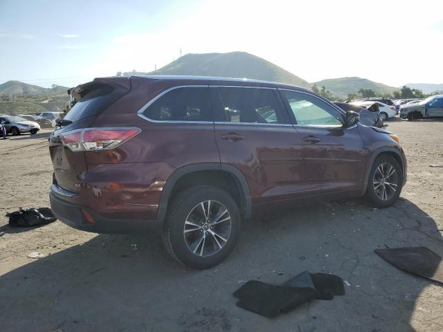 5TDKKRFH7GS130823 - 2016 TOYOTA HIGHLANDER XLE BURGUNDY photo 3