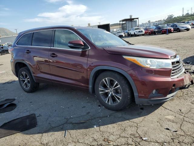 5TDKKRFH7GS130823 - 2016 TOYOTA HIGHLANDER XLE BURGUNDY photo 4