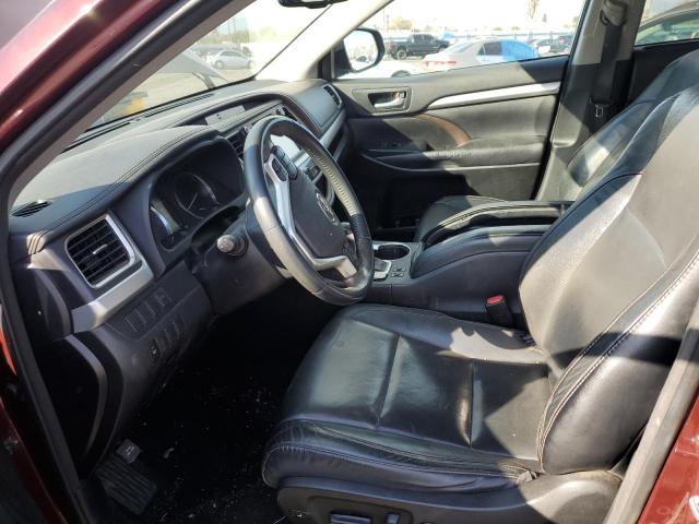 5TDKKRFH7GS130823 - 2016 TOYOTA HIGHLANDER XLE BURGUNDY photo 7