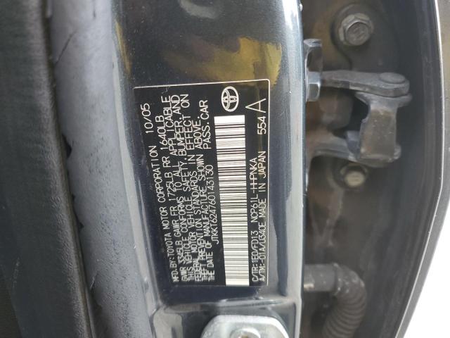 JTKKT624760143130 - 2006 SCION XA GRAY photo 10