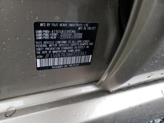 JF1SG67638H722342 - 2008 SUBARU FORESTER 2.5X LL BEAN GOLD photo 13