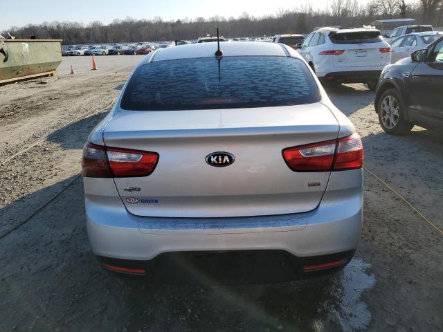 KNADM4A31E6403590 - 2014 KIA RIO LX SILVER photo 6