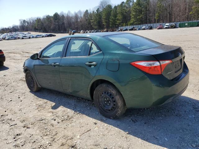 5YFBURHE4EP050995 - 2014 TOYOTA COROLLA L GREEN photo 2