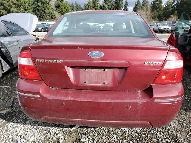 1FAFP25105G166929 - 2005 FORD FIVE HUNDR LIMITED RED photo 6