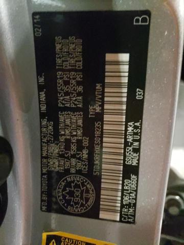 5TDJKRFHXES018235 - 2014 TOYOTA HIGHLANDER XLE ვერცხლისფერი ფოტო 14