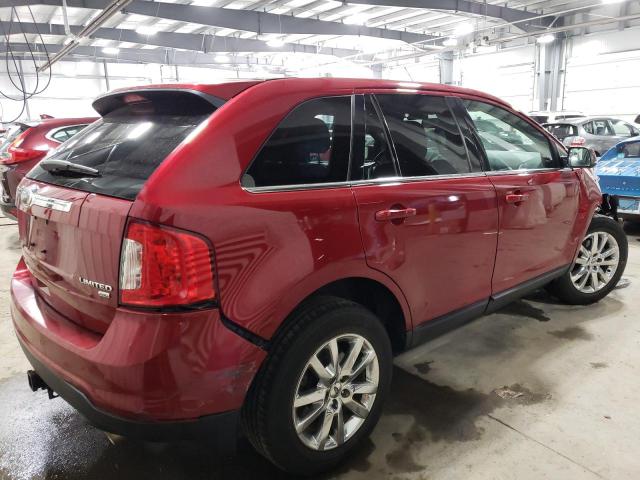2FMDK4KC9EBB00691 - 2014 FORD EDGE LIMITED RED photo 3