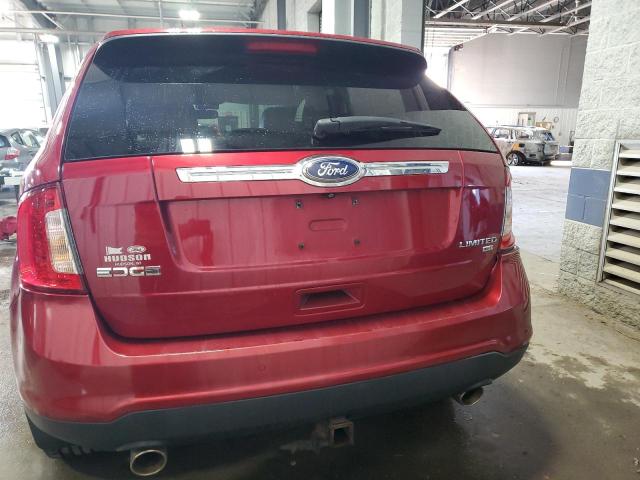 2FMDK4KC9EBB00691 - 2014 FORD EDGE LIMITED RED photo 6