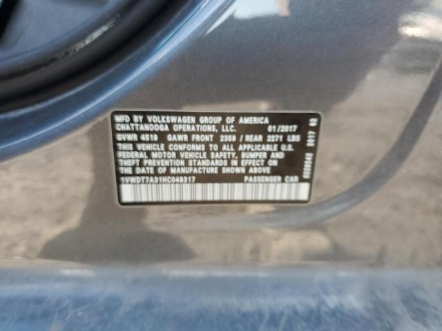 1VWDT7A31HC048317 - 2017 VOLKSWAGEN PASSAT R-LINE Boz foto 12
