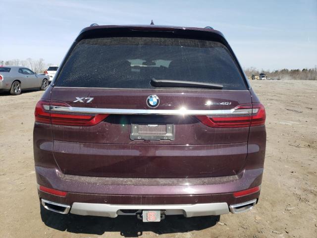 5UXCW2C00N9K63299 - 2022 BMW X7 XDRIVE40I BURGUNDY photo 6