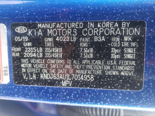 KNDJ63AU1L7014958 - 2020 KIA SOUL GT LINE BLUE photo 12