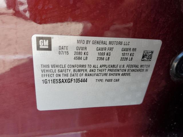 1G11E5SAXGF105444 - 2016 CHEVROLET MALIBU LIM LTZ BURGUNDY photo 12