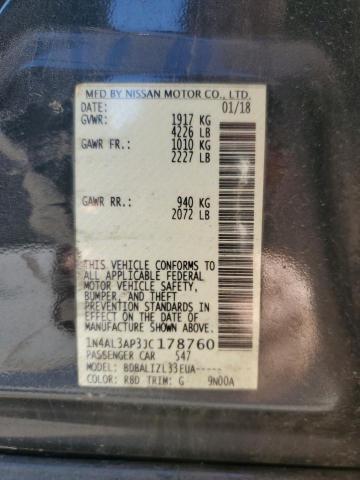 1N4AL3AP3JC178760 - 2018 NISSAN ALTIMA 2.5 CHARCOAL photo 12