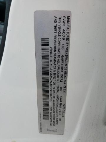 3VW2K7AJ0BM360790 - 2011 VOLKSWAGEN JETTA BASE 白色 照片 13