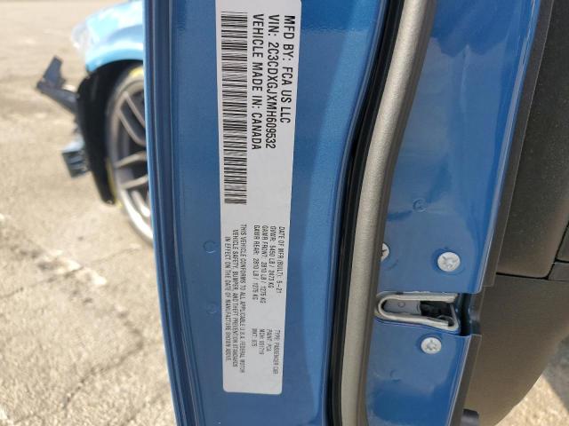 2C3CDXGJXMH609532 - 2021 DODGE CHARGER SCAT PACK BLUE photo 12