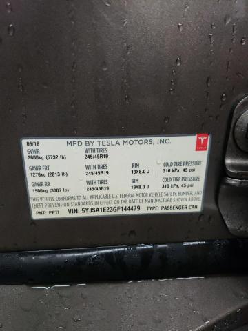5YJSA1E23GF144479 - 2016 TESLA MODEL S თაფლისფერი ფოტო 12