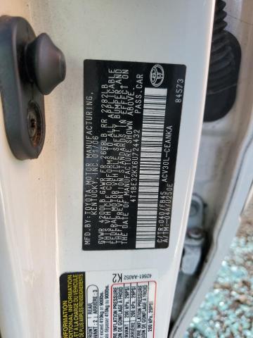 4T1BE32KX6U724432 - 2006 TOYOTA CAMRY LE WHITE photo 12