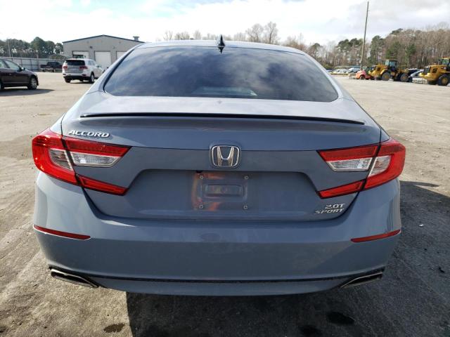 1HGCV2F39NA025476 - 2022 HONDA ACCORD SPORT GRAY photo 6