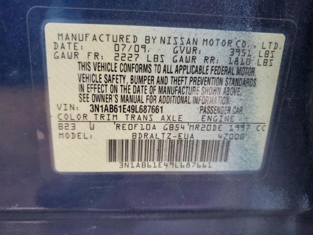 3N1AB61E49L687661 - 2009 NISSAN SENTRA 2.0 BLUE photo 12