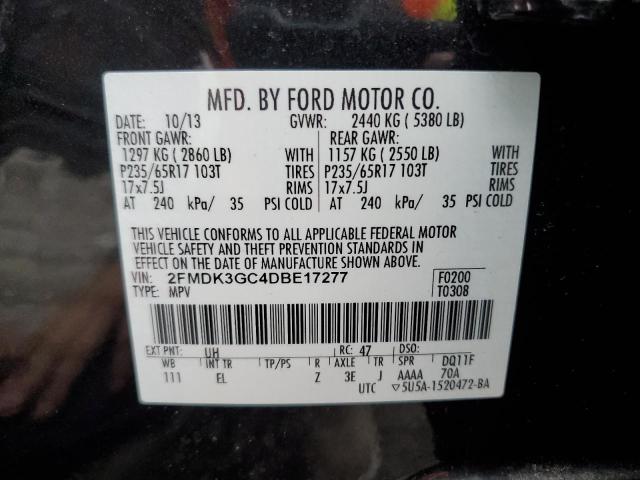 2FMDK3GC4DBE17277 - 2013 FORD EDGE SE BLACK photo 13