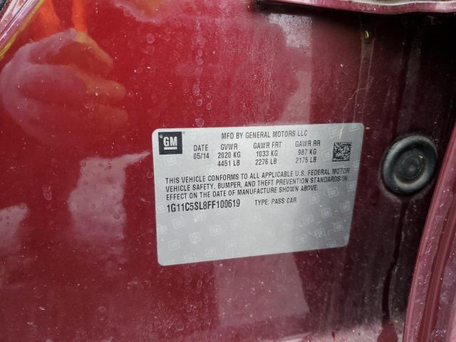 1G11C5SL8FF100619 - 2015 CHEVROLET MALIBU 1LT RED photo 13