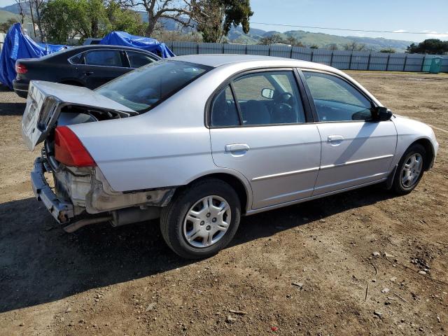 1HGES16532L081622 - 2002 HONDA CIVIC LX SILVER photo 3