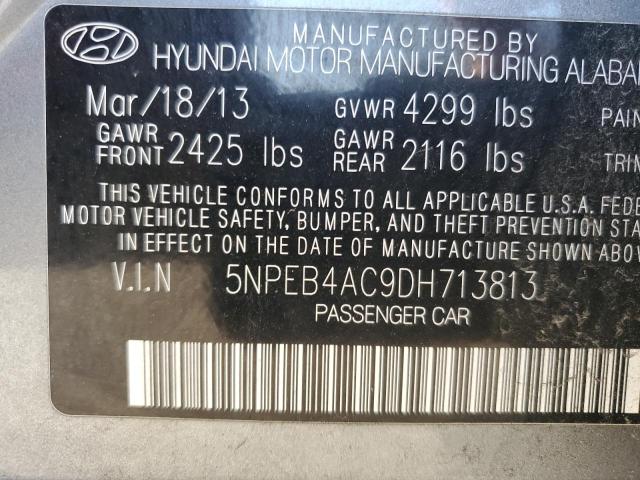 5NPEB4AC9DH713813 - 2013 HYUNDAI SONATA GLS GRAY photo 13