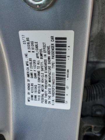 1HGCR2F31HA201171 - 2017 HONDA ACCORD LX SILVER photo 12