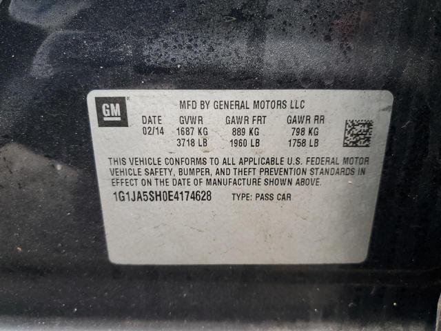 1G1JA5SH0E4174628 - 2014 CHEVROLET SONIC LS BLACK photo 12