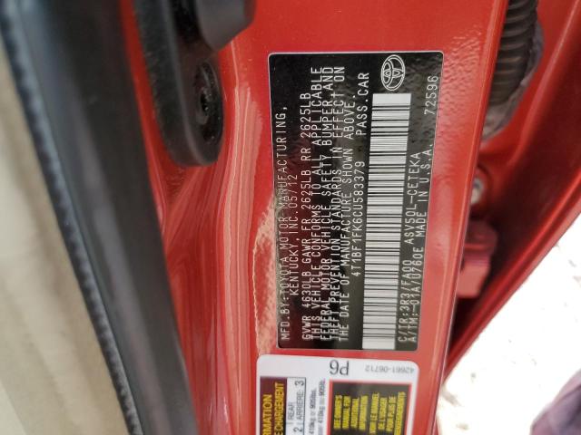 4T1BF1FK6CU583379 - 2012 TOYOTA CAMRY BASE RED photo 12