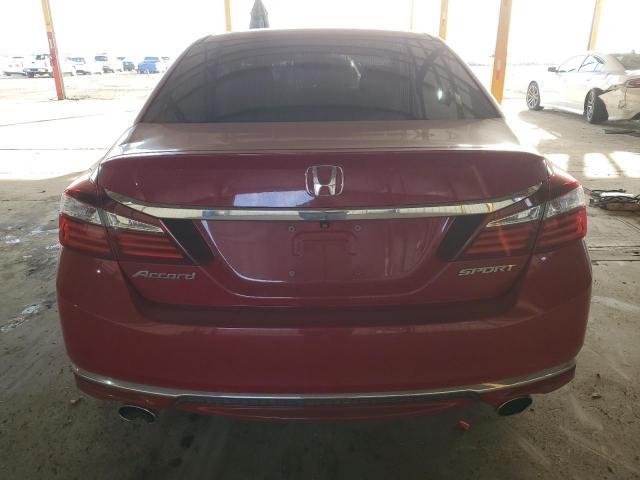 1HGCR2F52GA225916 - 2016 HONDA ACCORD SPORT RED photo 6