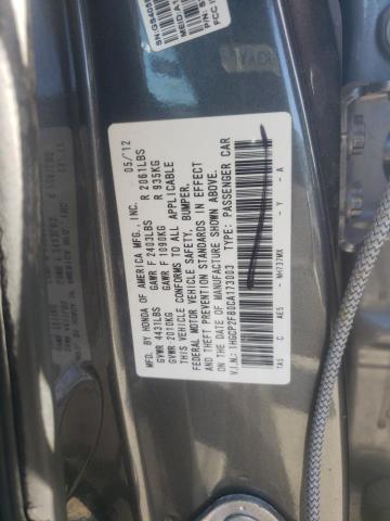 1HGCP2F80CA173003 - 2012 HONDA ACCORD EXL GRAY photo 13