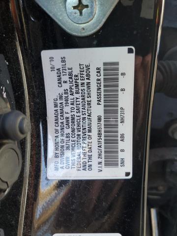 2HGFA1F54BH517480 - 2011 HONDA CIVIC LX BLACK photo 13