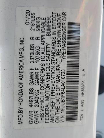 19UUB1F64LA010723 - 2020 ACURA TLX TECHNOLOGY 白色 照片 12