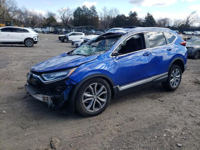 7FARW2H97ME011416 - 2021 HONDA CR-V TOURING BLUE photo 1