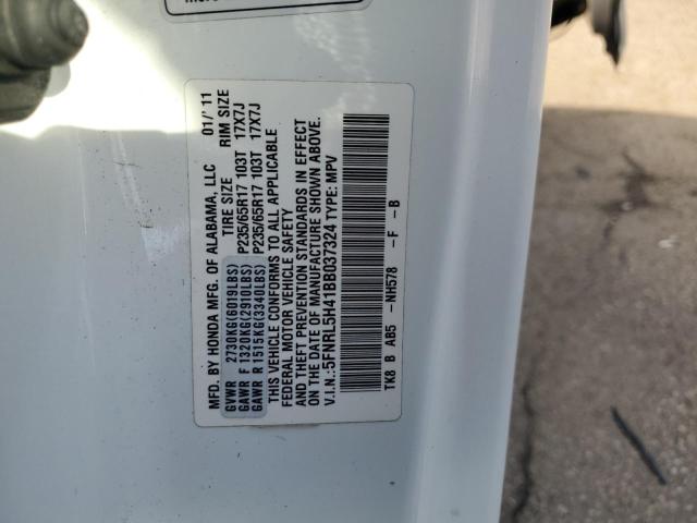 5FNRL5H41BB037324 - 2011 HONDA ODYSSEY EX WHITE photo 13