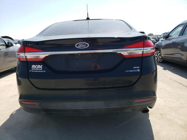 3FA6P0LU1HR387826 - 2017 FORD FUSION SE HYBRID BLACK photo 6