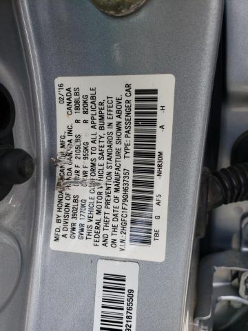 2HGFC1F79GH637357 - 2016 HONDA CIVIC EXL 银色 照片 13