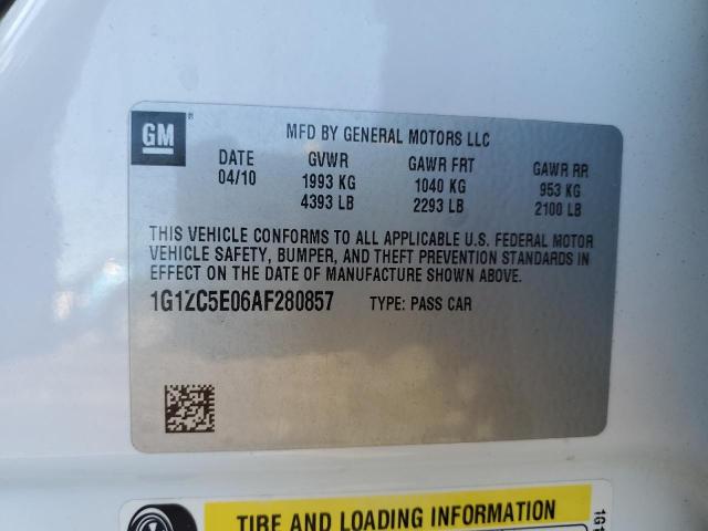 1G1ZC5E06AF280857 - 2010 CHEVROLET MALIBU 1LT Ақ фото 13