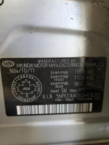 5NPEC4AC6CH416395 - 2012 HYUNDAI SONATA SE SILVER photo 12