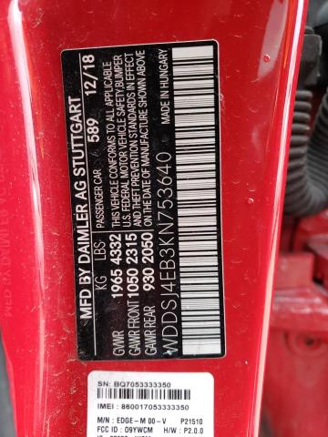 WDDSJ4EB3KN753640 - 2019 MERCEDES-BENZ CLA 250 RED photo 12