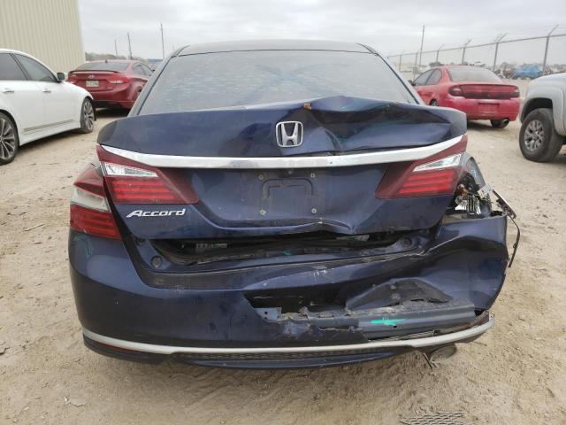 1HGCR2F34HA186360 - 2017 HONDA ACCORD LX BLUE photo 6