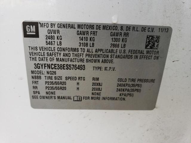 3GYFNCE38ES576493 - 2014 CADILLAC SRX PERFORMANCE COLLECTION Ақ фото 13