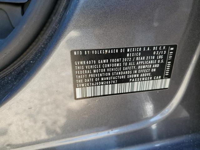 3VW2K7AJ6DM269767 - 2013 VOLKSWAGEN JETTA BASE Մոխրագույն լուսանկար 12