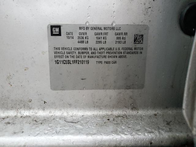 1G11C5SL1FF210119 - 2015 CHEVROLET MALIBU 1LT SILVER photo 12