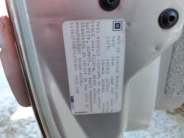 1G3AG55N1P6333784 - 1993 OLDSMOBILE CUTLASS CI S ვერცხლისფერი ფოტო 12