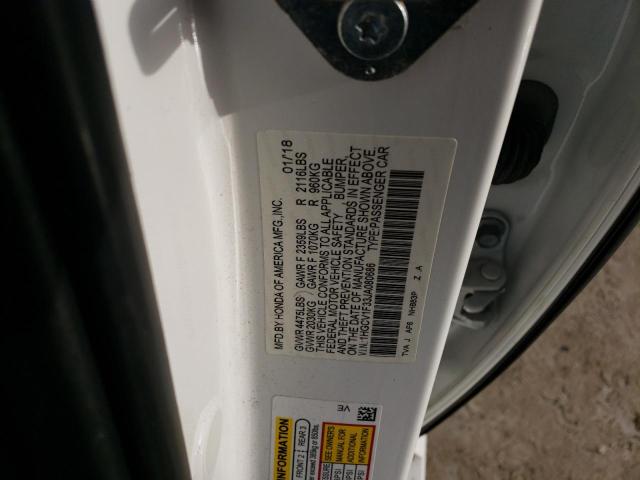 1HGCV1F33JA080686 - 2018 HONDA ACCORD SPORT WHITE photo 12