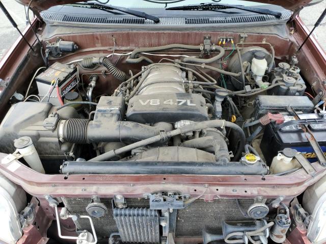 5TBRT3412YS002725 - 2000 TOYOTA TUNDRA ACCESS CAB 勃艮第红 照片 11